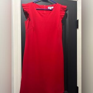 Shelby & Palmer Red V-Neck Sheath Mini Dress